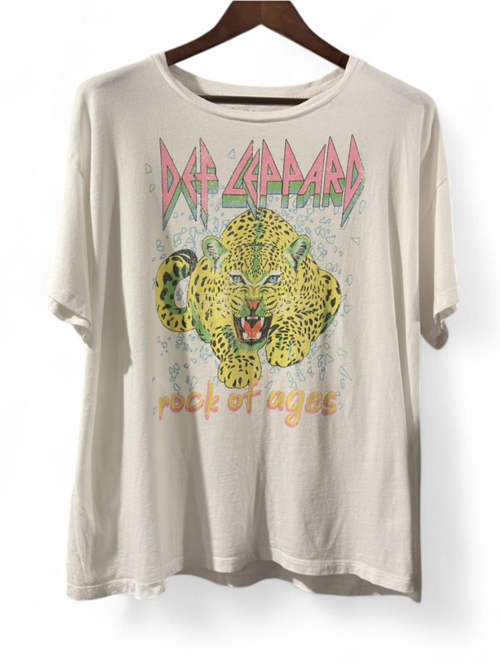 Def Leppard ‘Rock of Ages' White Graphic T-shirt Size Men’s XL